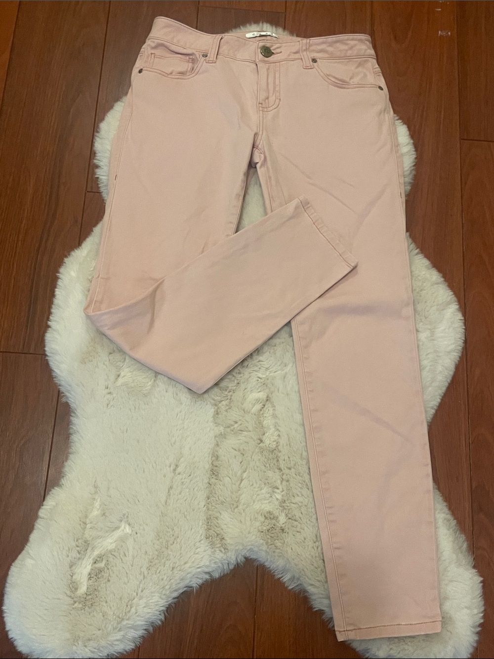 SZ 4 CAbi Blush Pink Straight Leg Jeans